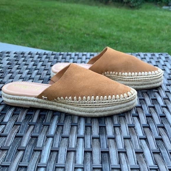 LIKE NEW Sam Edelman Austin Suede Espadrille Mules - Caramel - Picture 10 of 15